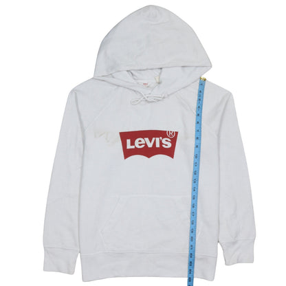 Levi's Men's White Pullover Hoodie Medium Graphic Logo Sweatshirt