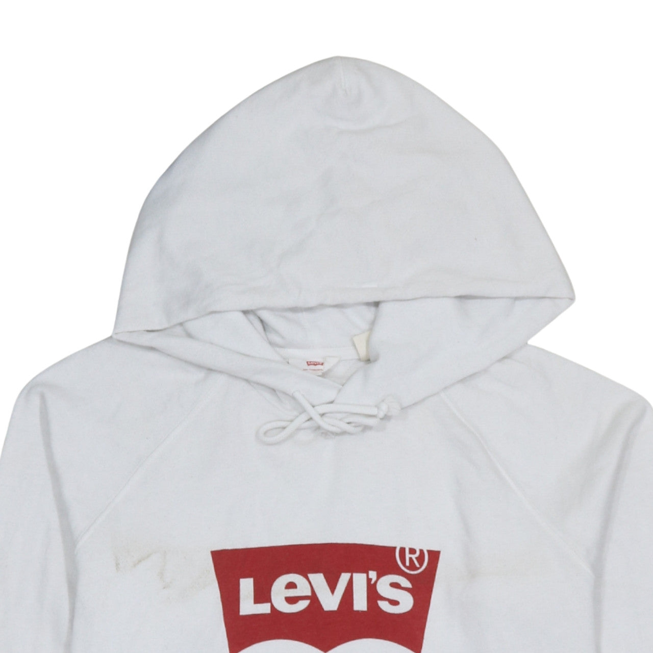 Levi's Men's White Pullover Hoodie Medium Graphic Logo Sweatshirt