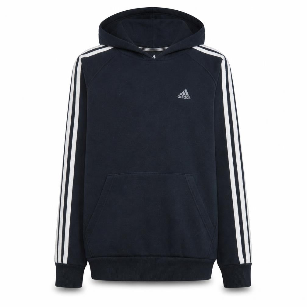 Adidas Boys Black 13-14 Years Pullover Hoodie Essentials 3-Stripes