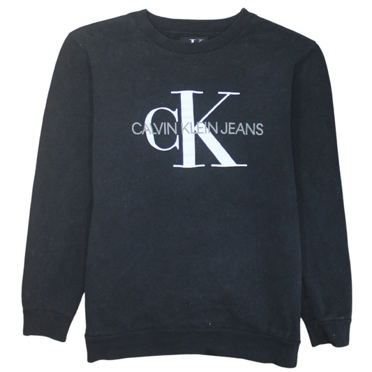 Calvin Klein Jeans Men's Black Graphic Logo Sweatshirt Size S