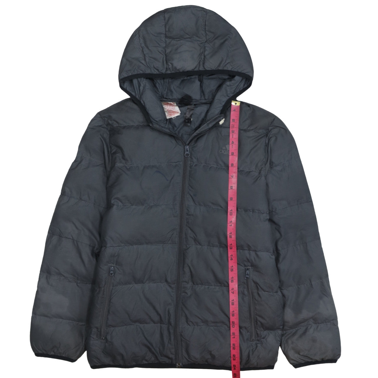 Adidas Boys Black Hooded Puffer Jacket Size 14 Years Winter Coat