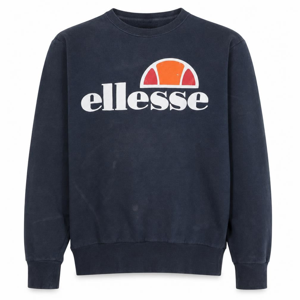 Ellesse Men's Blue Logo Crew Neck Pullover Sweatshirt UK M