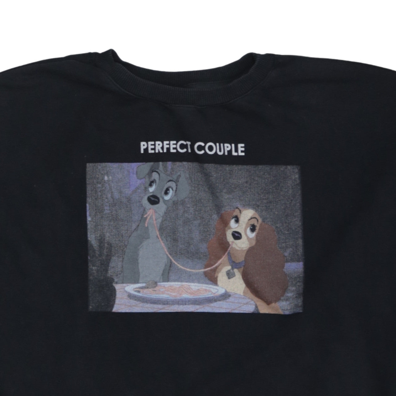 Disney Women Black Lady and the Tramp Sweatshirt L Graphic Pullover