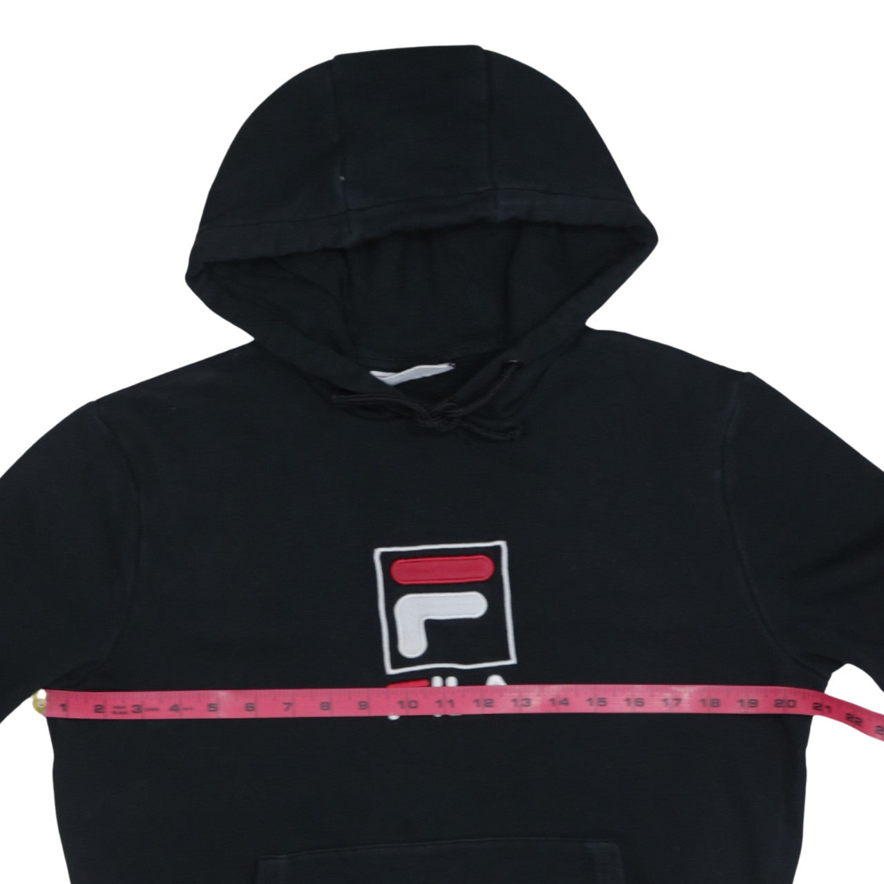 FILA Men's Black XS Pullover Hoodie Embroidered Logo Cotton Blend
