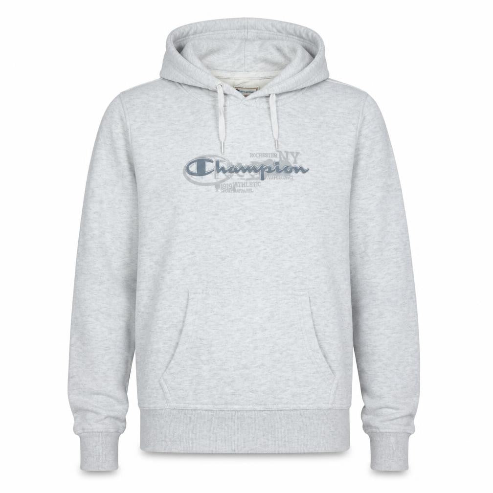 Champion Men's Grey Heritage Fit Hoodie M Pullover Logo Fleece