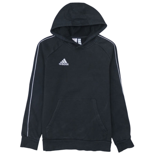 Adidas Boys Black Pullover Hoodie 13-14 Years Cotton Blend Sportswear