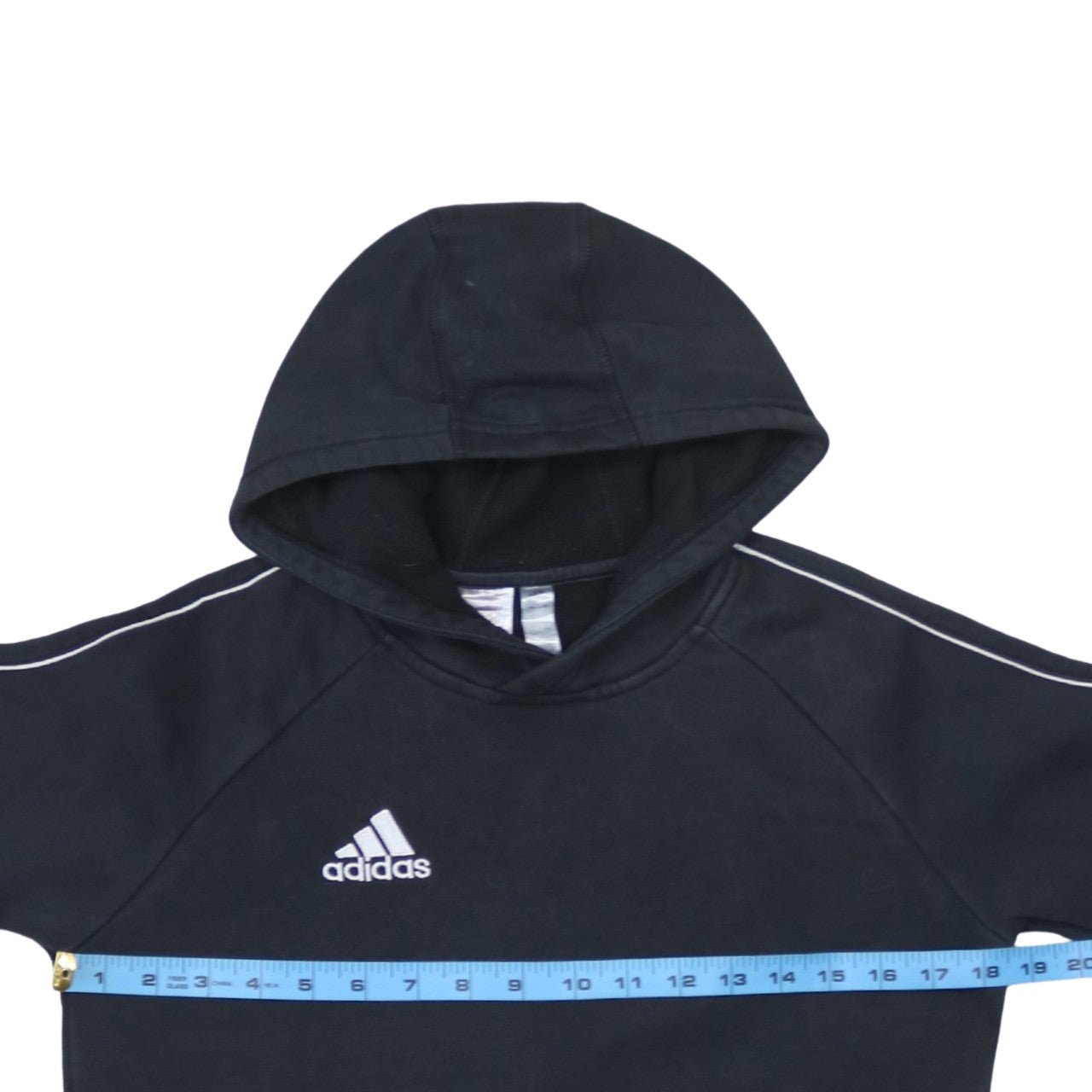 Adidas Boys Black Pullover Hoodie 13-14 Years Cotton Blend Sportswear
