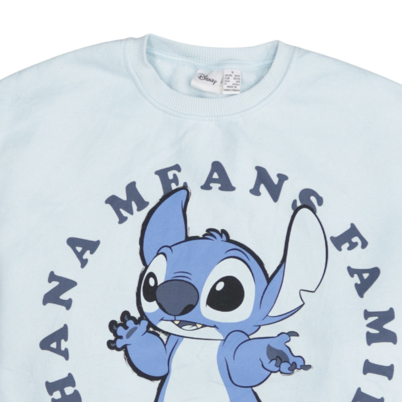 Disney Women Blue Stitch Sweatshirt Small Pullover Crew Neck