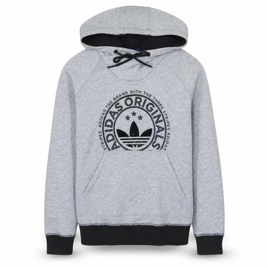Adidas Originals Women's Grey Hoodie Size 12 Pullover Logo Sweatshirt