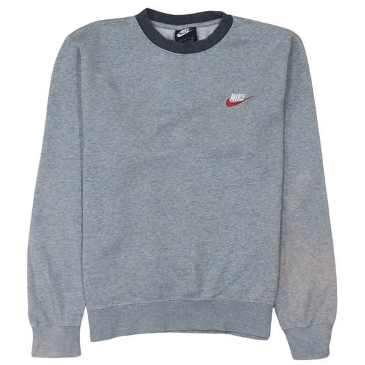 Nike Mens Grey Embroidered Logo Crew Neck Sweatshirt Small