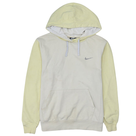 Nike Women’s Beige Yellow Pullover Hoodie Small Logo Cotton Blend