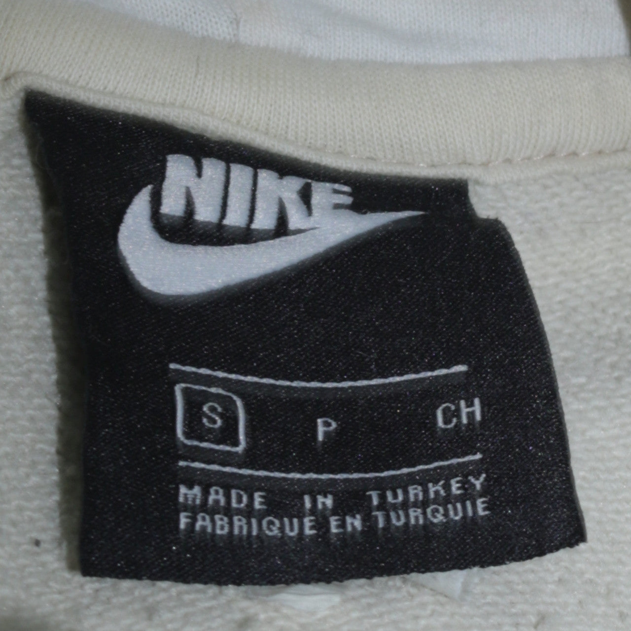 Nike Women’s Beige Yellow Pullover Hoodie Small Logo Cotton Blend