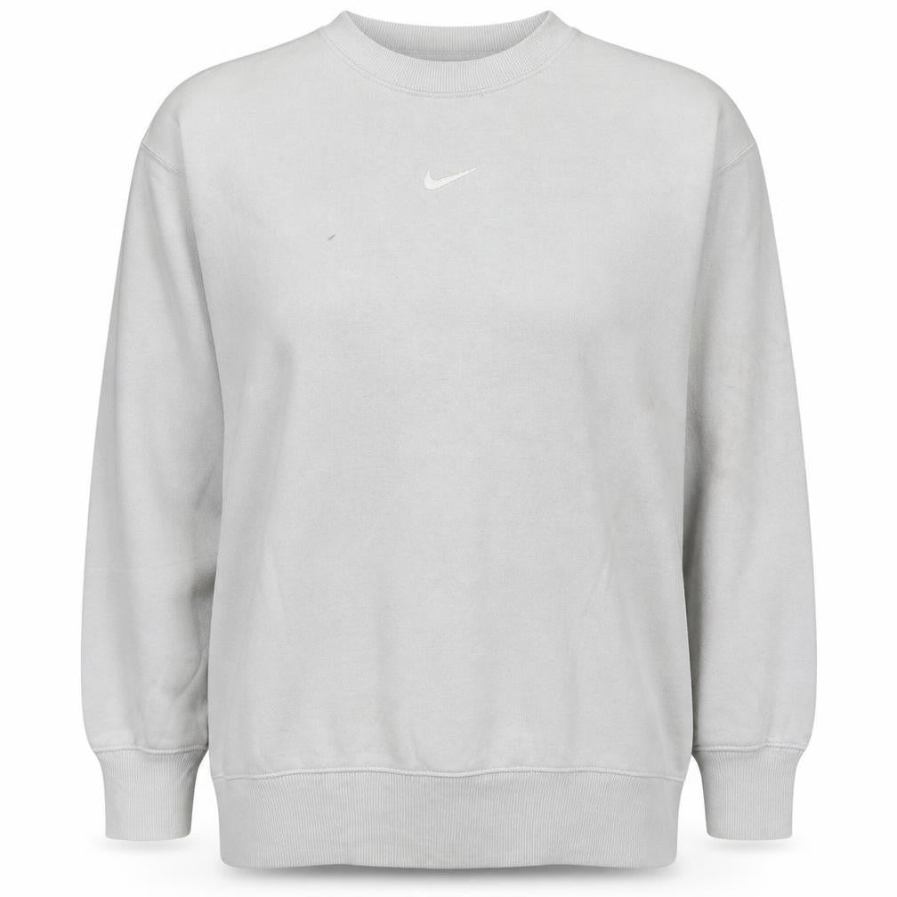 Nike Women Beige XS Pullover Crew Neck Sweatshirt Classic Logo