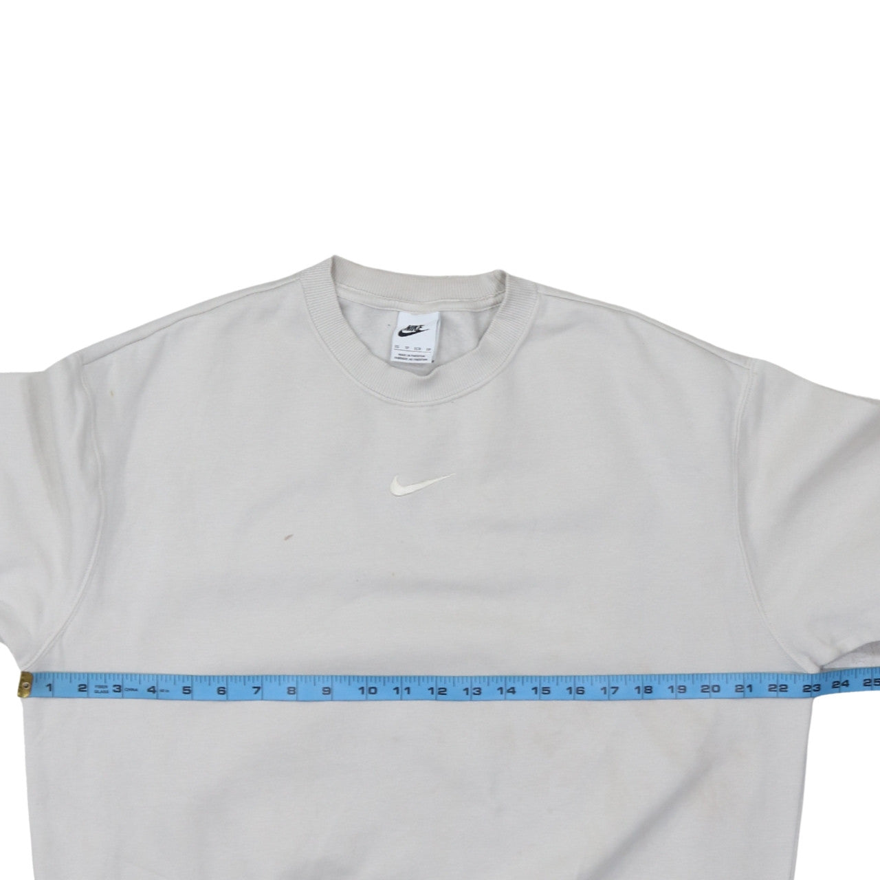Nike Women Beige XS Pullover Crew Neck Sweatshirt Classic Logo