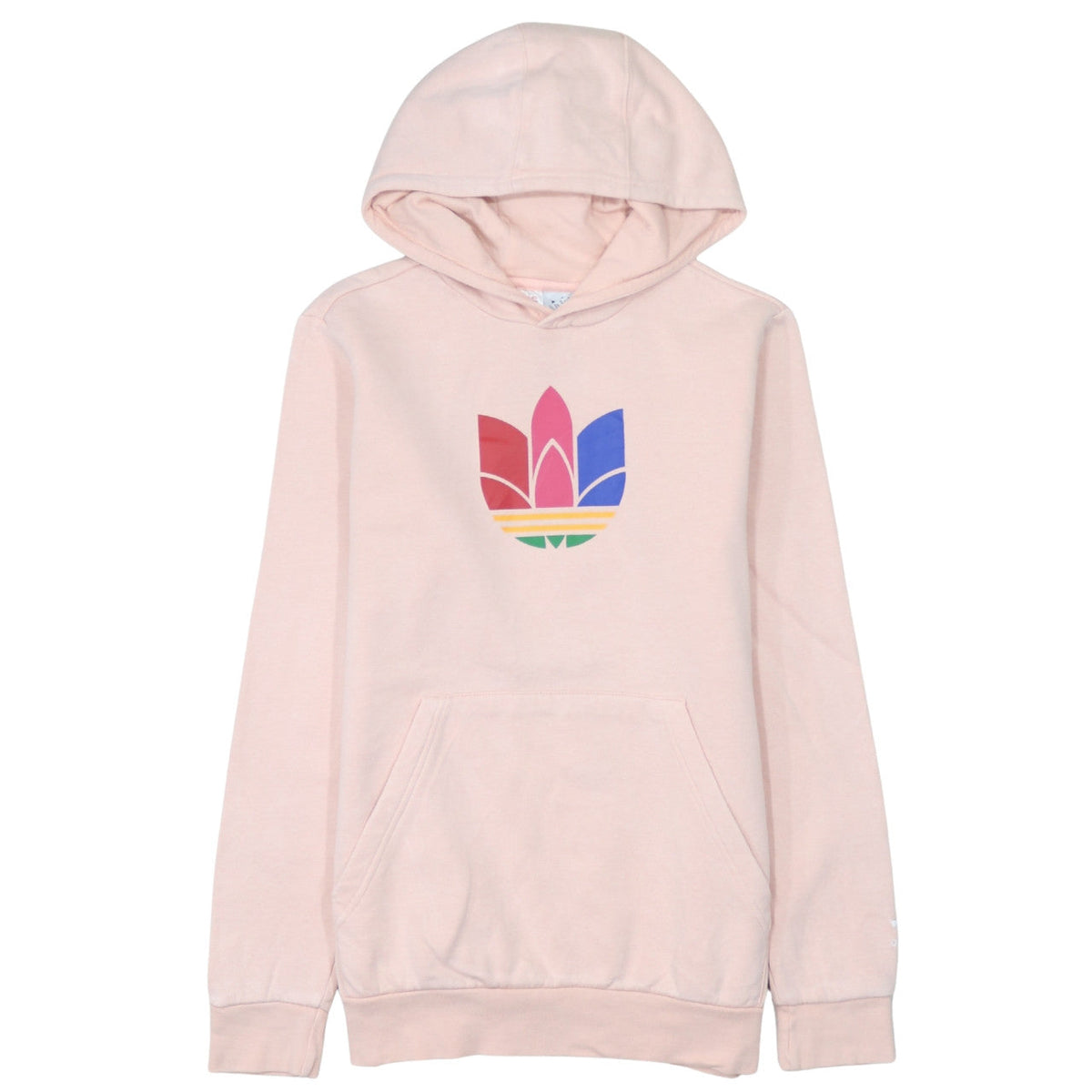 Adidas Girls Pink Logo Pullover Hoodie 13-14 Years Regular Fit Lightweight