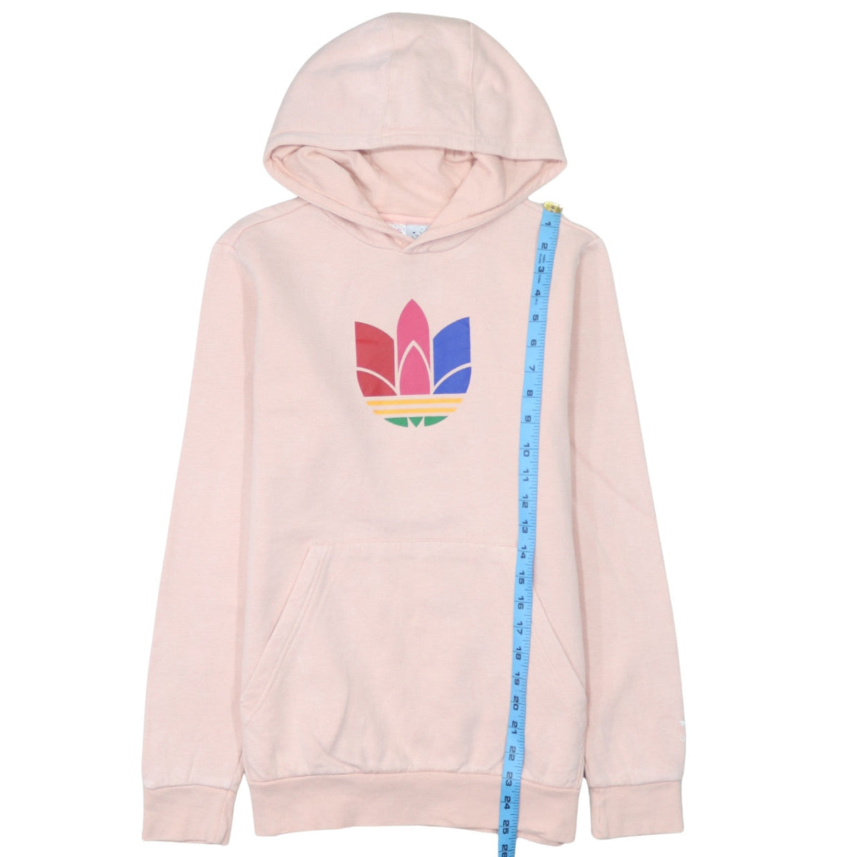 Adidas Girls Pink Logo Pullover Hoodie 13-14 Years Regular Fit Lightweight