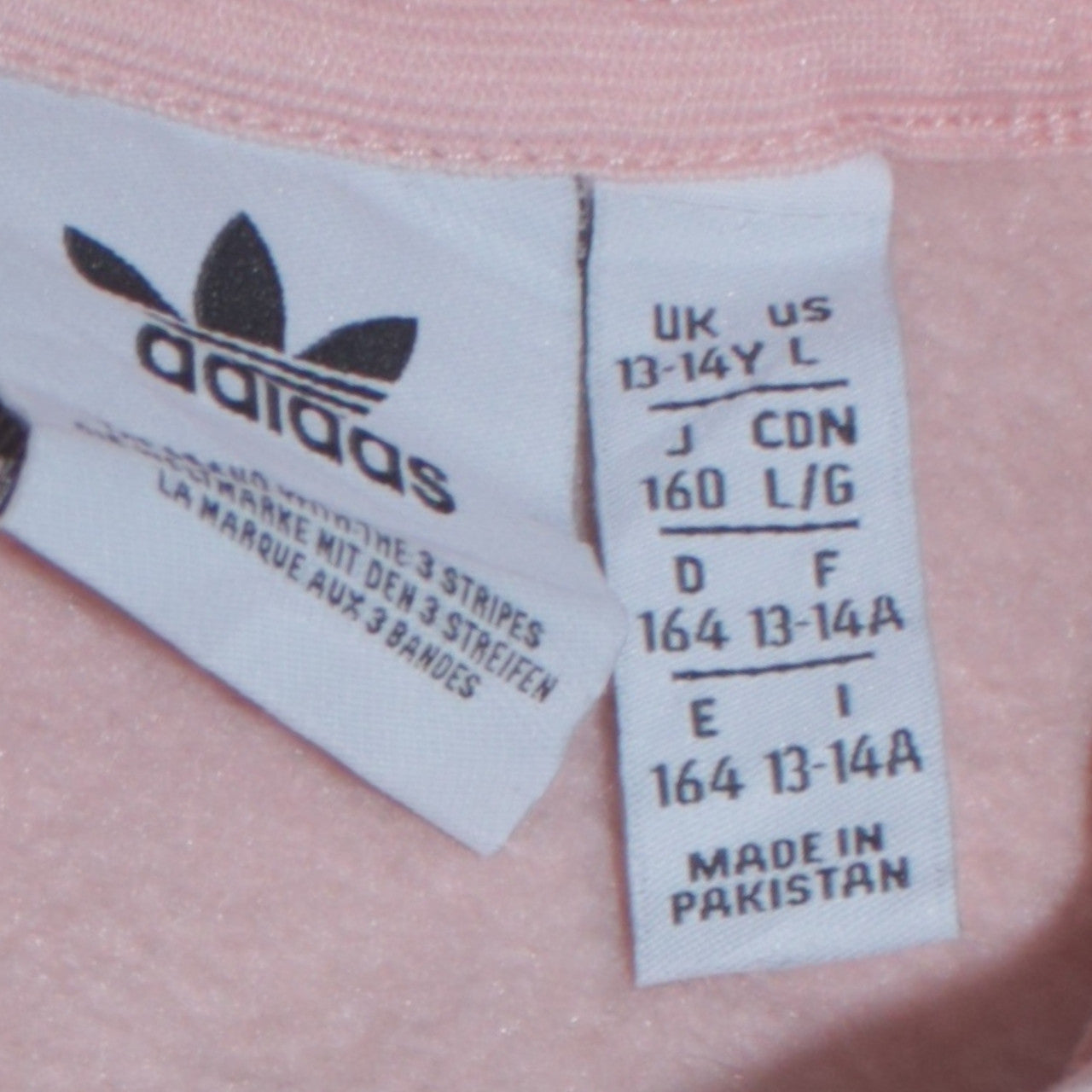 Adidas Girls Pink Logo Pullover Hoodie 13-14 Years Regular Fit Lightweight