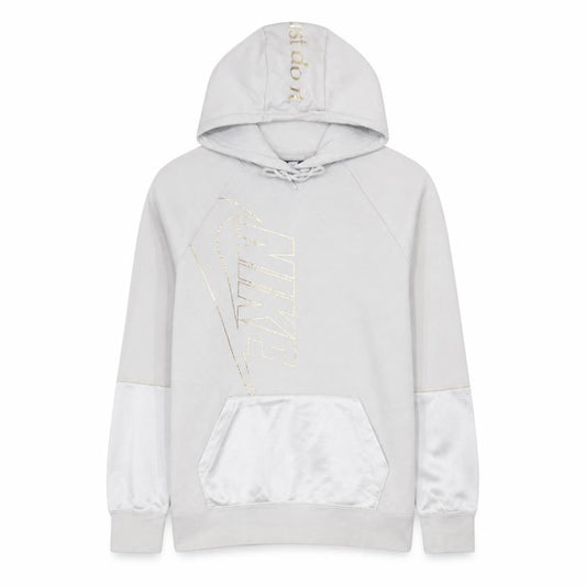 Nike Womens Beige XS Pullover Hoodie Gold Logo Just Do It