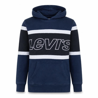 Levi's Mens Blue Striped Pullover Hoodie S Classic Logo