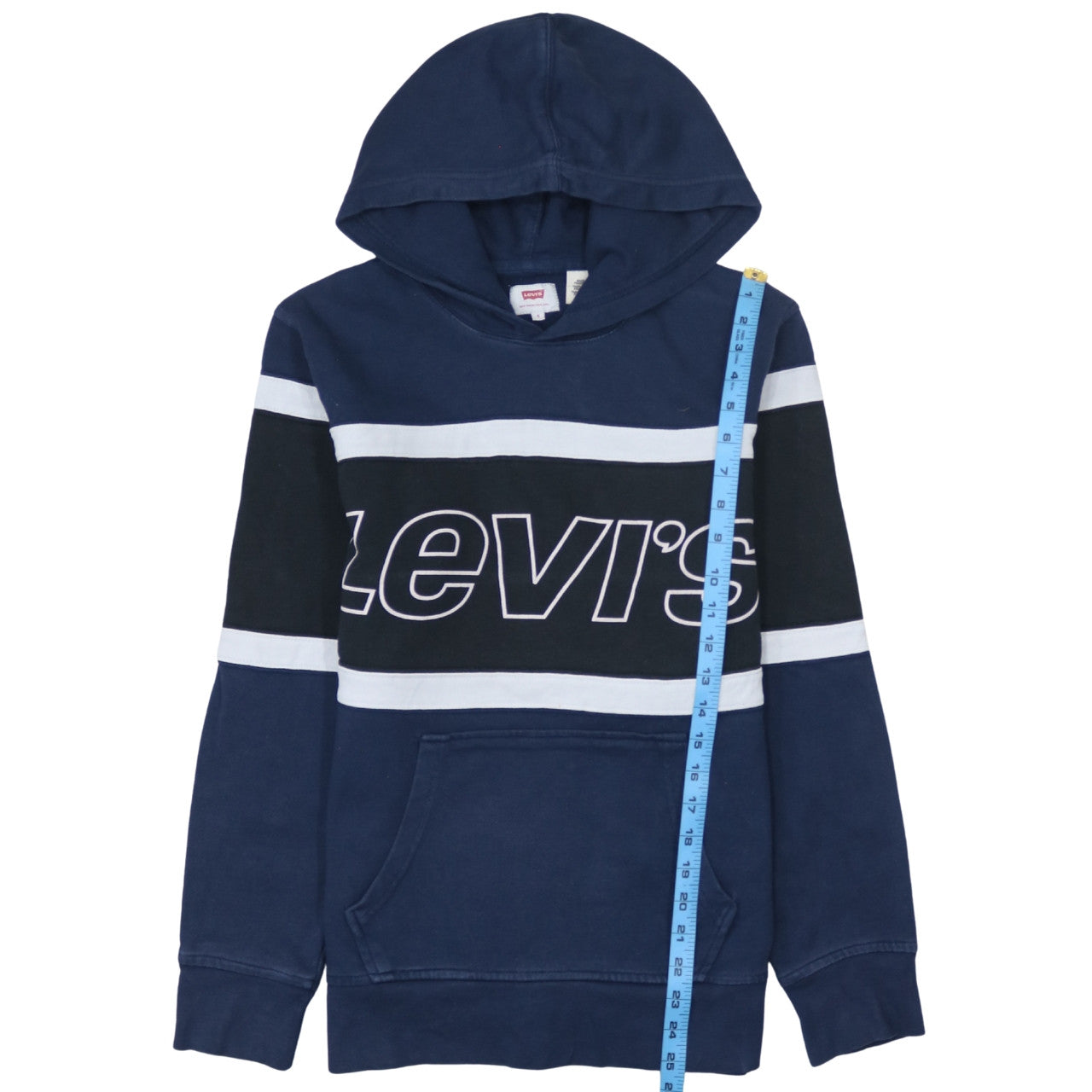 Levi's Teens Blue Striped Pullover Hoodie S Classic Logo