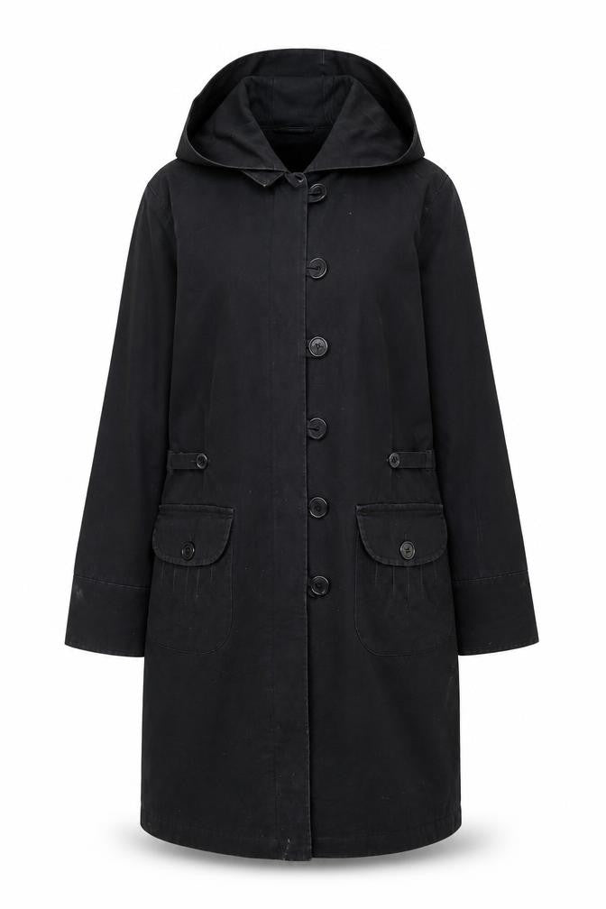 RJR.John Rocha Women's Black Cotton Hooded Parka Coat Size 16