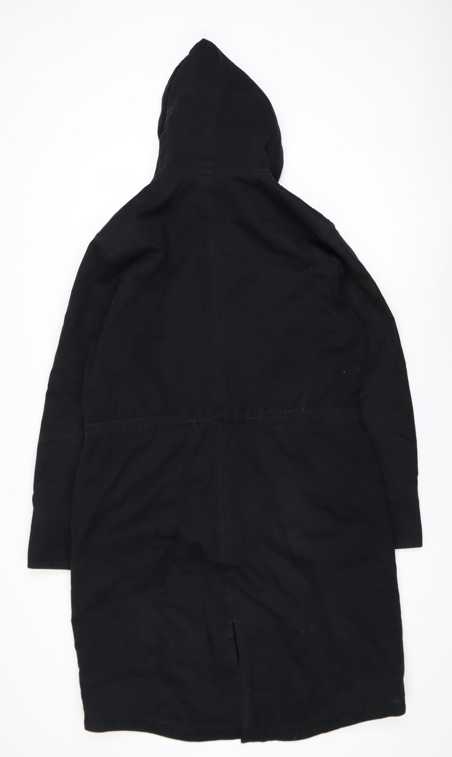 Rocha John Rocha Women's Black Cotton Hooded Parka Coat Size 16