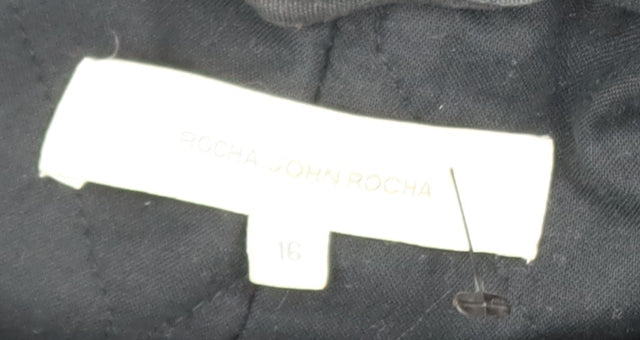 Rocha John Rocha Women's Black Cotton Hooded Parka Coat Size 16