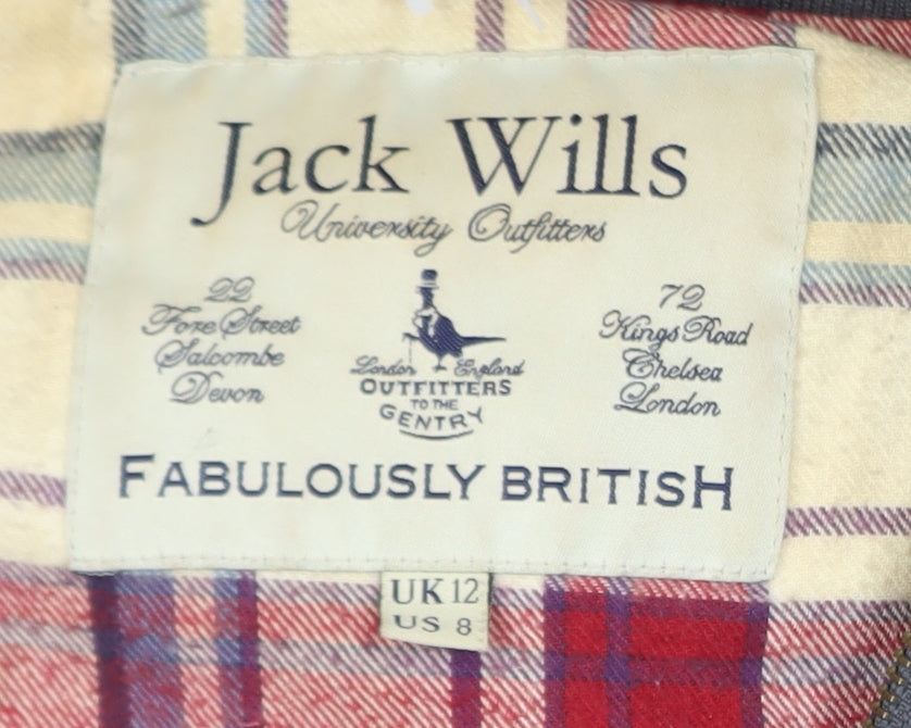 Jack Wills Womens Grey Hooded Faux Fur Trim Puffer Waistcoat UK 12