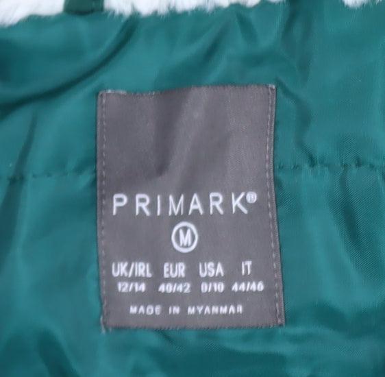 Primark Women’s Green Faux Fur Hooded Parka Coat Size 12