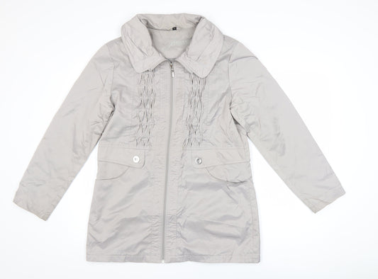 Finesse Women’s Grey Size 12 Mid-Length Zip Jacket