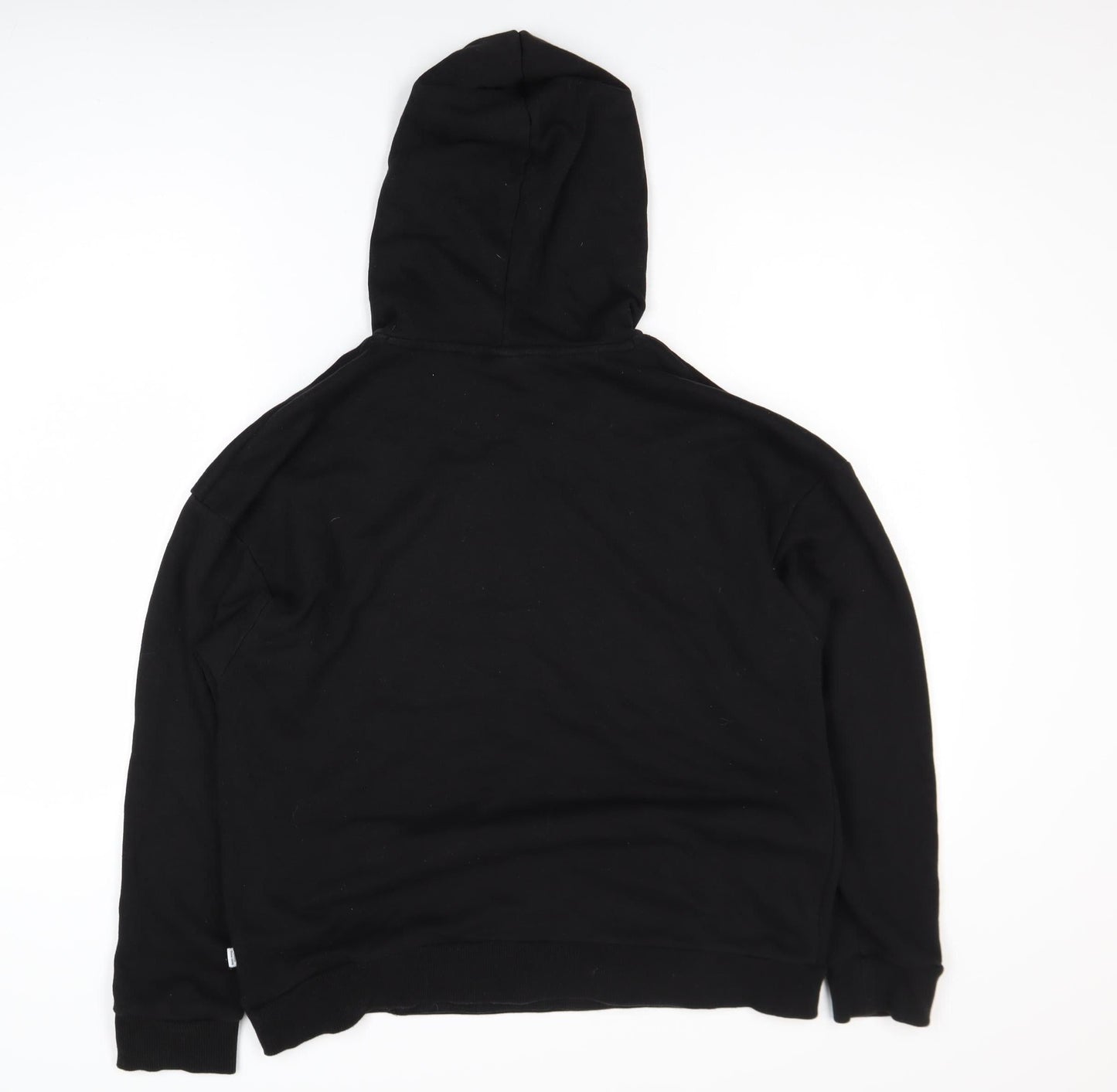 Puma Womens Black Pullover Hoodie Medium Cotton Blend Logo