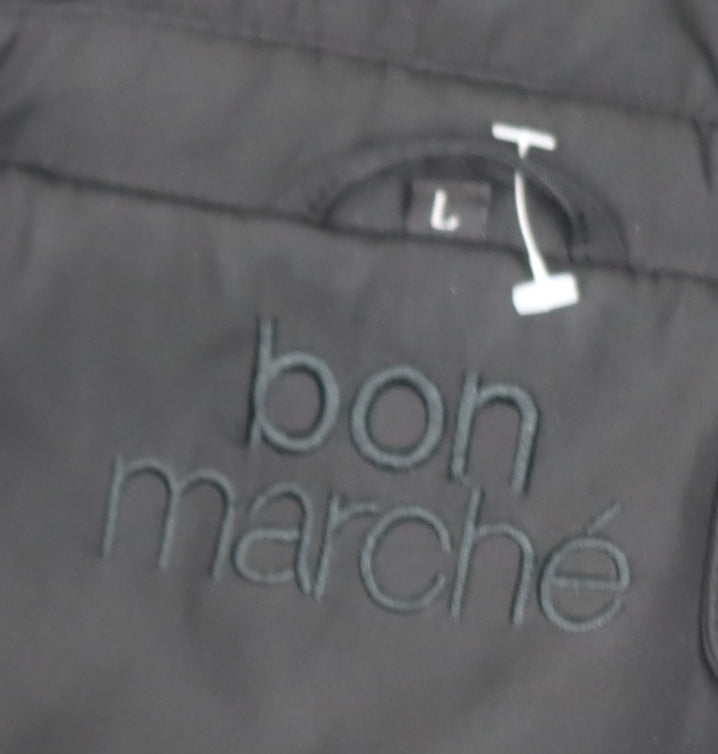 Bonmarché Women’s Black Long Hooded Parka Coat L Faux Fur Trim