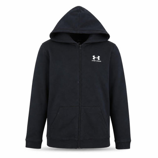 Under Armour Boys Black XL Full Zip Hooded Fleece Active Jacket