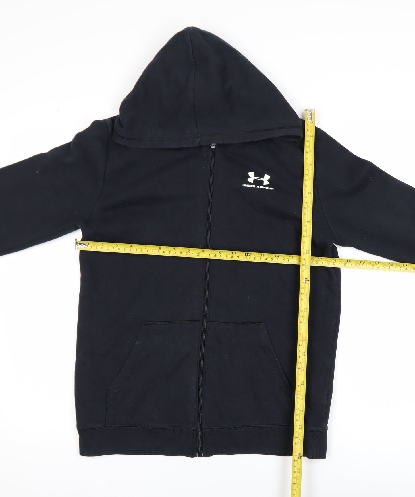 Under Armour Boys Black XL Full Zip Hooded Fleece Active Jacket
