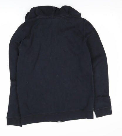 Close-up detail of Under Armour boys’ black xl full zip hooded fleece active jacket