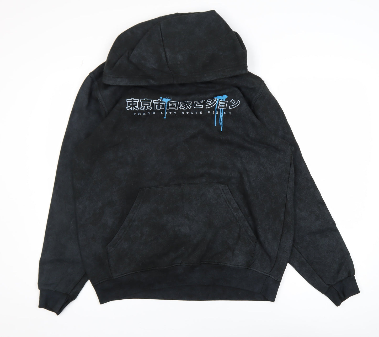 boohooMAN Men's Black Graphic Pullover Hoodie Size S