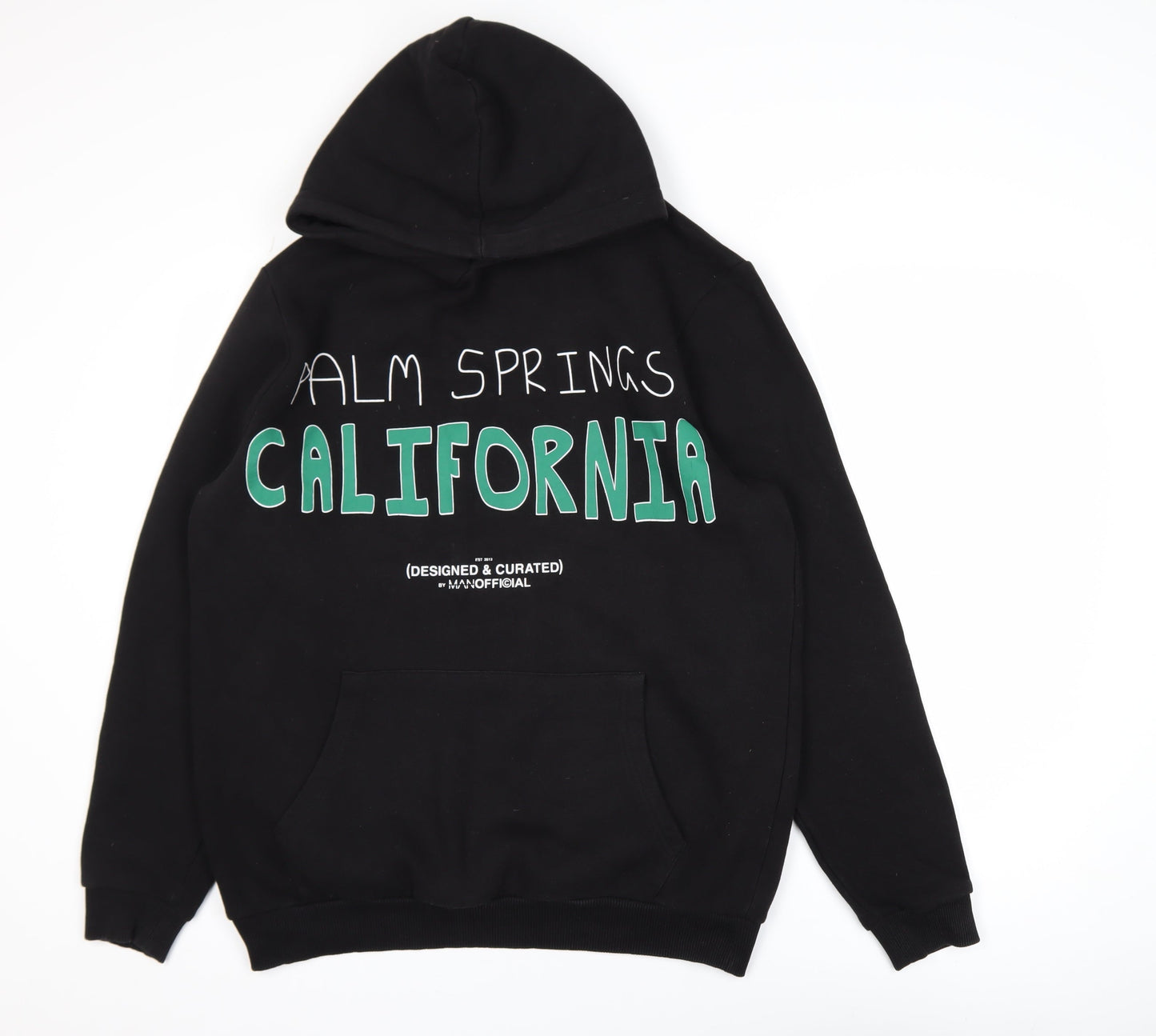 BoohooMAN Men's Black Pullover Hoodie Size S Graphic California