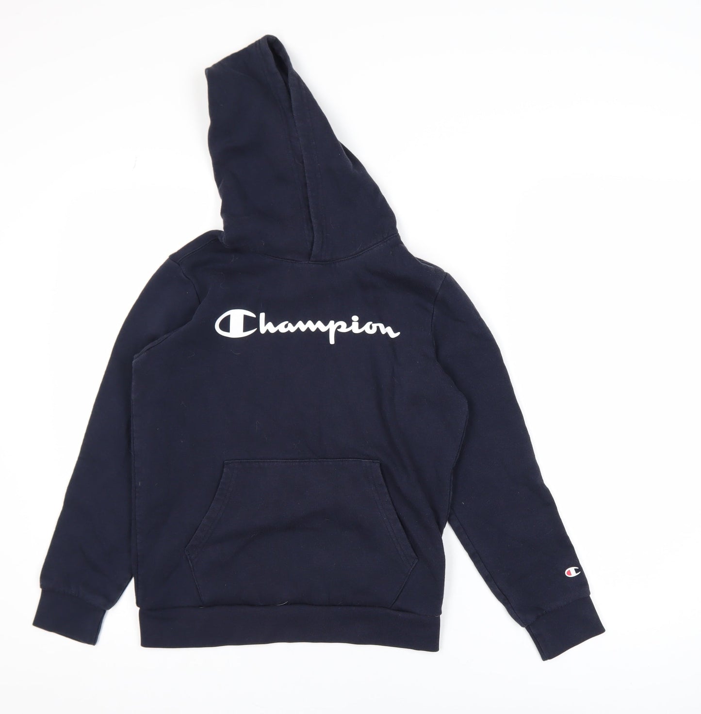 Champion Boys Navy Pullover Hoodie Large 11-12 Years Cotton Blend