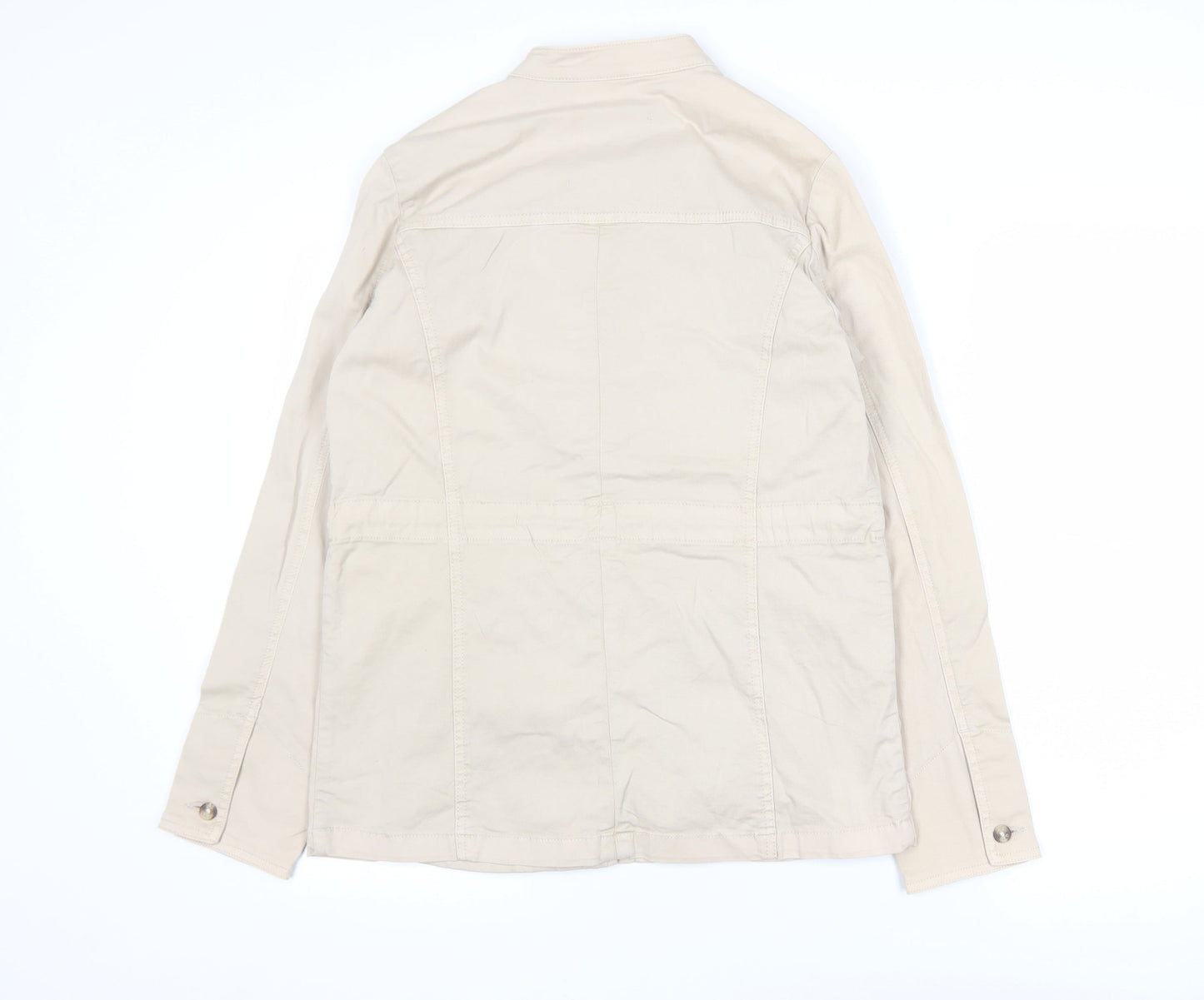 Capsule Women Beige Military Jacket UK 10 Cotton Mid-Length