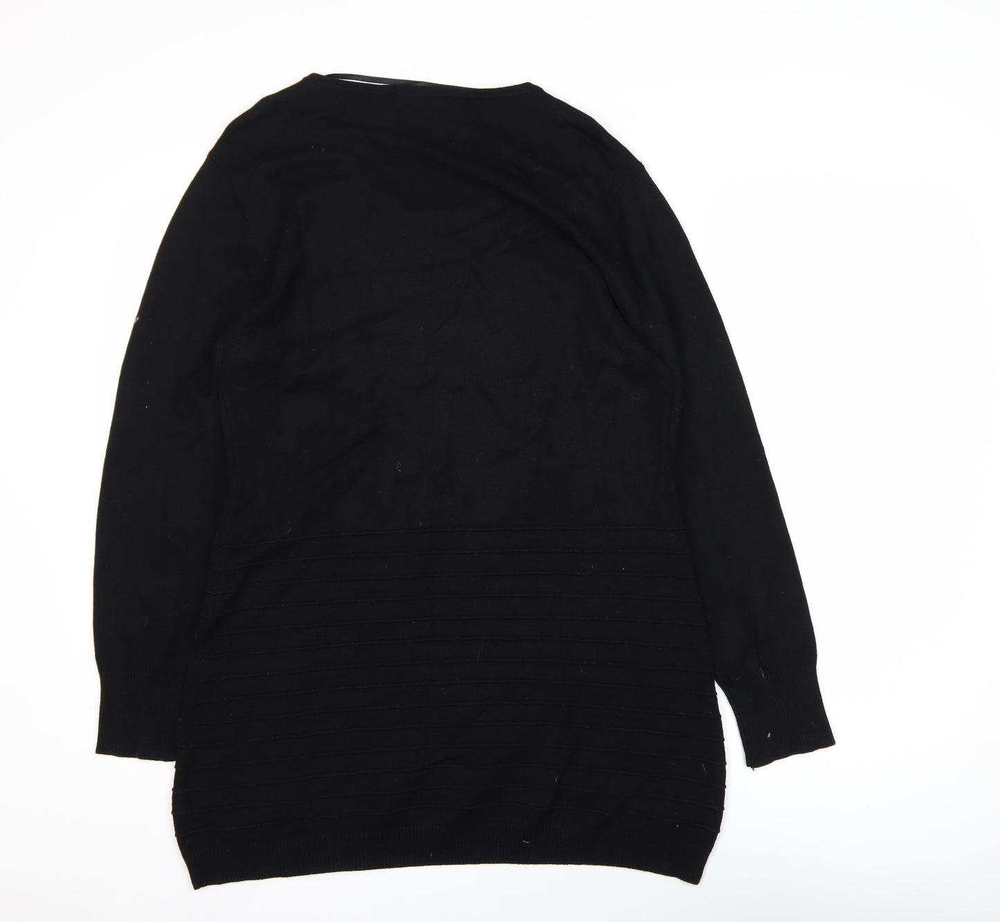 Claudia C Women's Black Long Sleeve Tunic Viscose Knit Top L