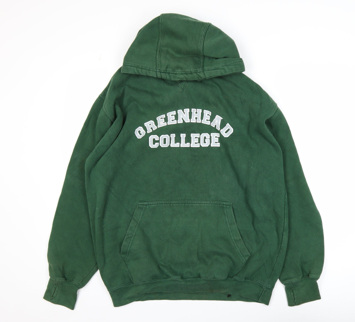 Just Hoods AWDis Green Men's Pullover Hoodie L College Graphic