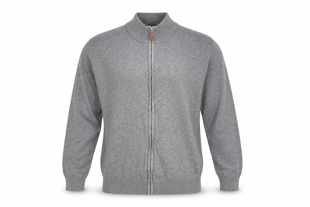 Cotton Traders Men’s Grey 2XL Full Zip Cotton Jumper