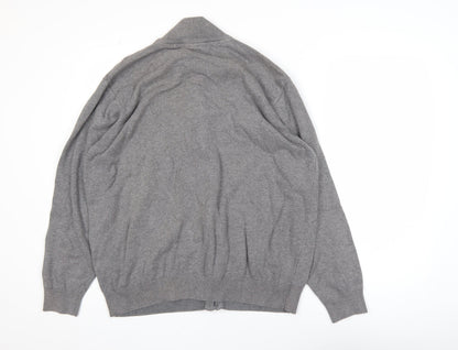 Cotton Traders Men’s Grey 2XL Full Zip Cotton Jumper