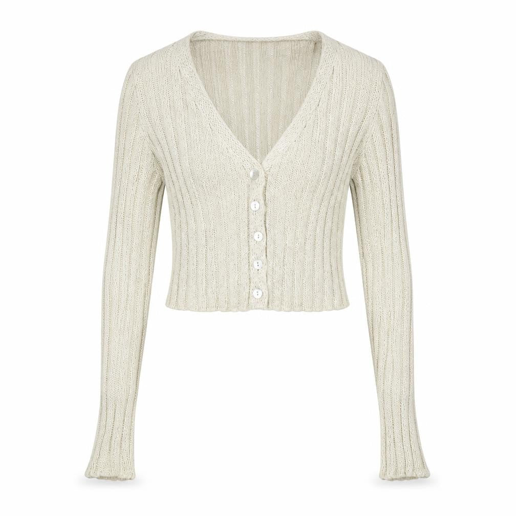 PrettyLittleThing Women's Beige Knit Button Cardigan Size S