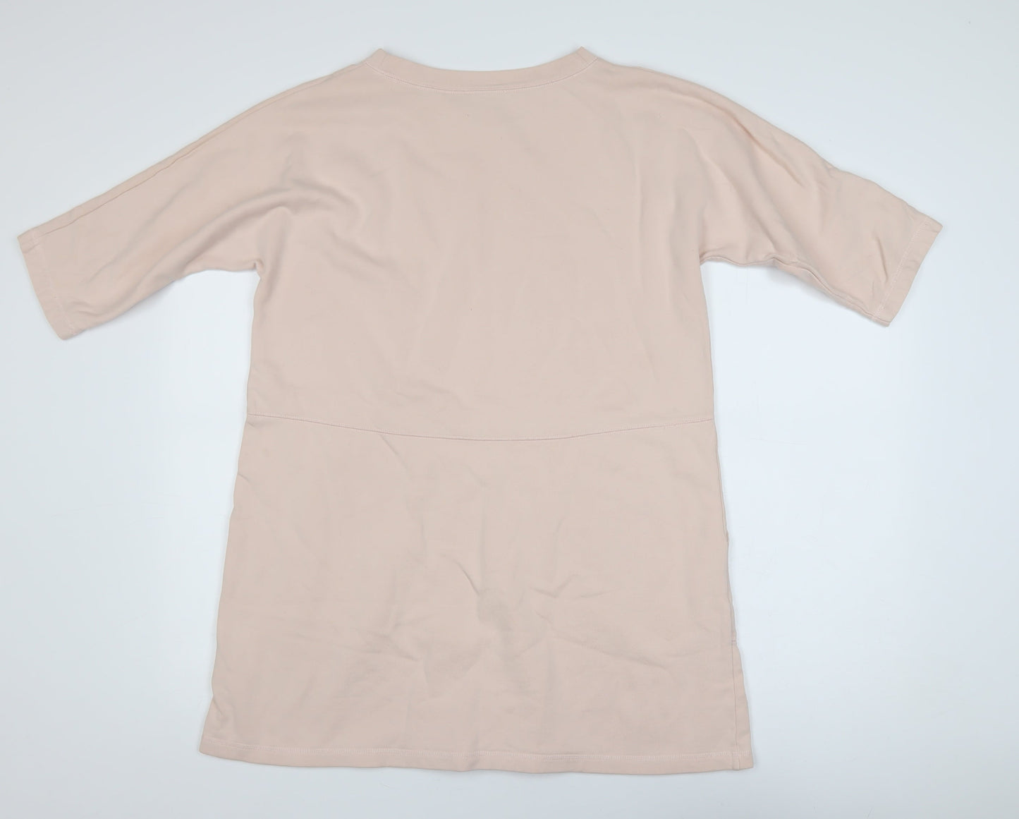 COS Women Beige Cotton Short Shift Dress XS Half Sleeve