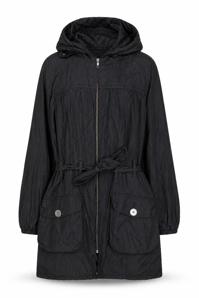 Marks & Spencer Women’s Black Hooded Belted Parka Coat Size 10