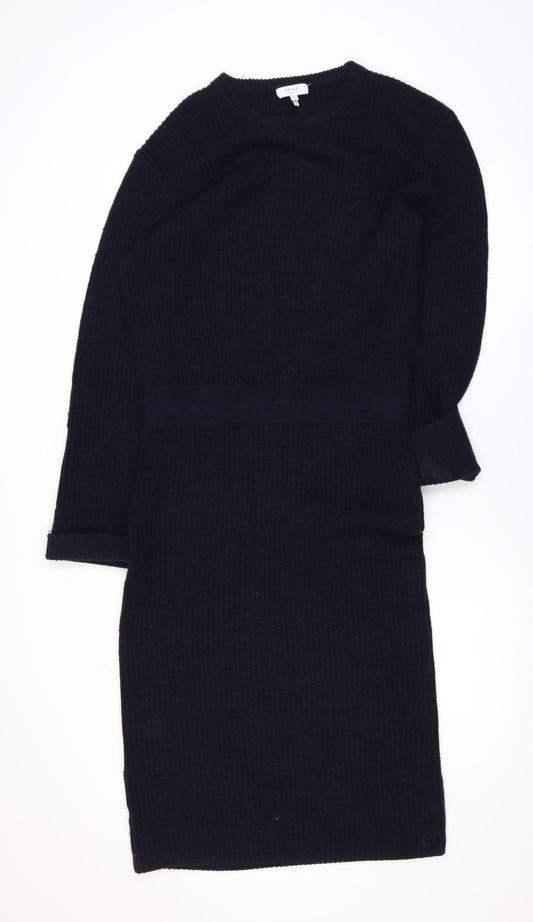 Reiss Women’s Black Wool Cashmere Knit Bodycon Dress M