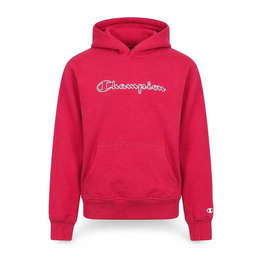 Champion Girls Pink Pullover Hoodie Medium 9-10 Years Logo Fleece