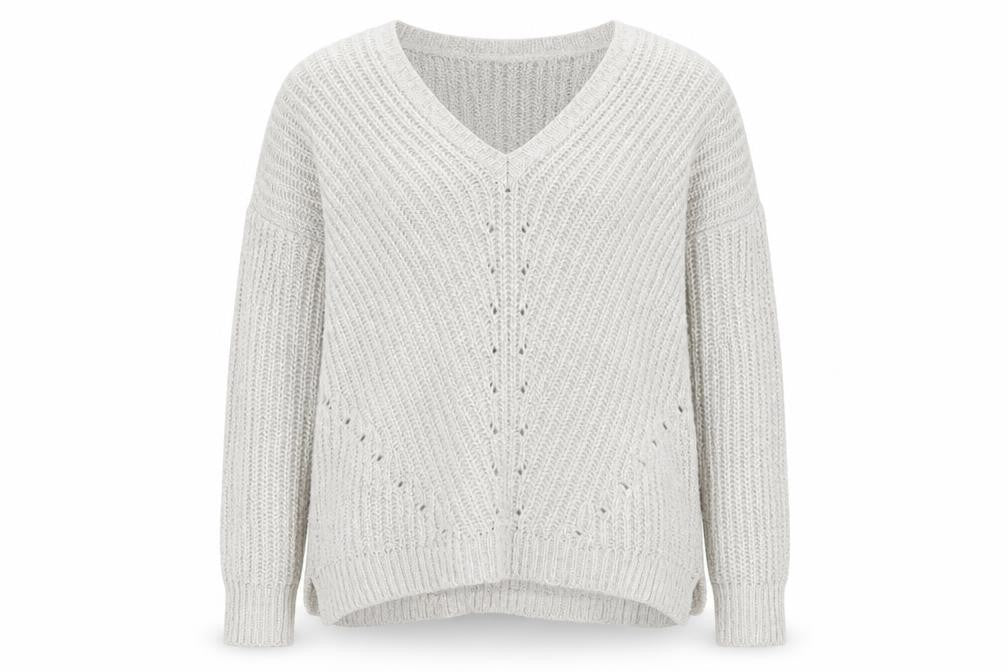 American Eagle Outfitters Women's Beige M Chunky Knit V-Neck Jumper