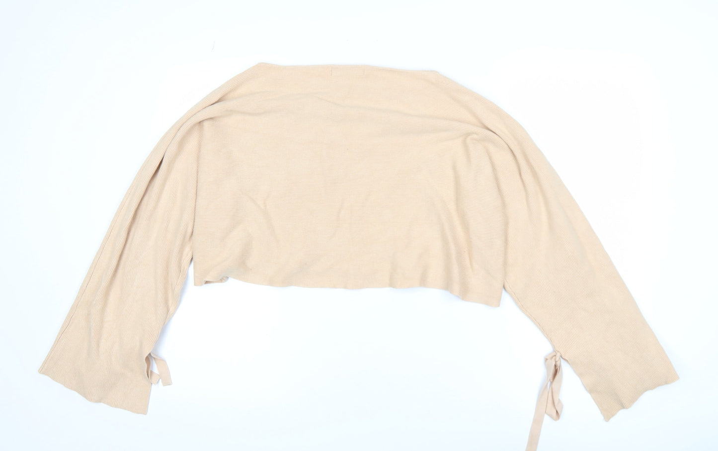 Zara Women Beige Knit Cropped Pullover Jumper Size 14
